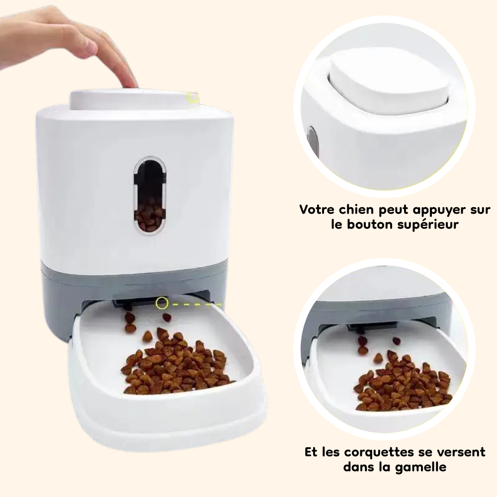 Pressure-operated kibble dispenser