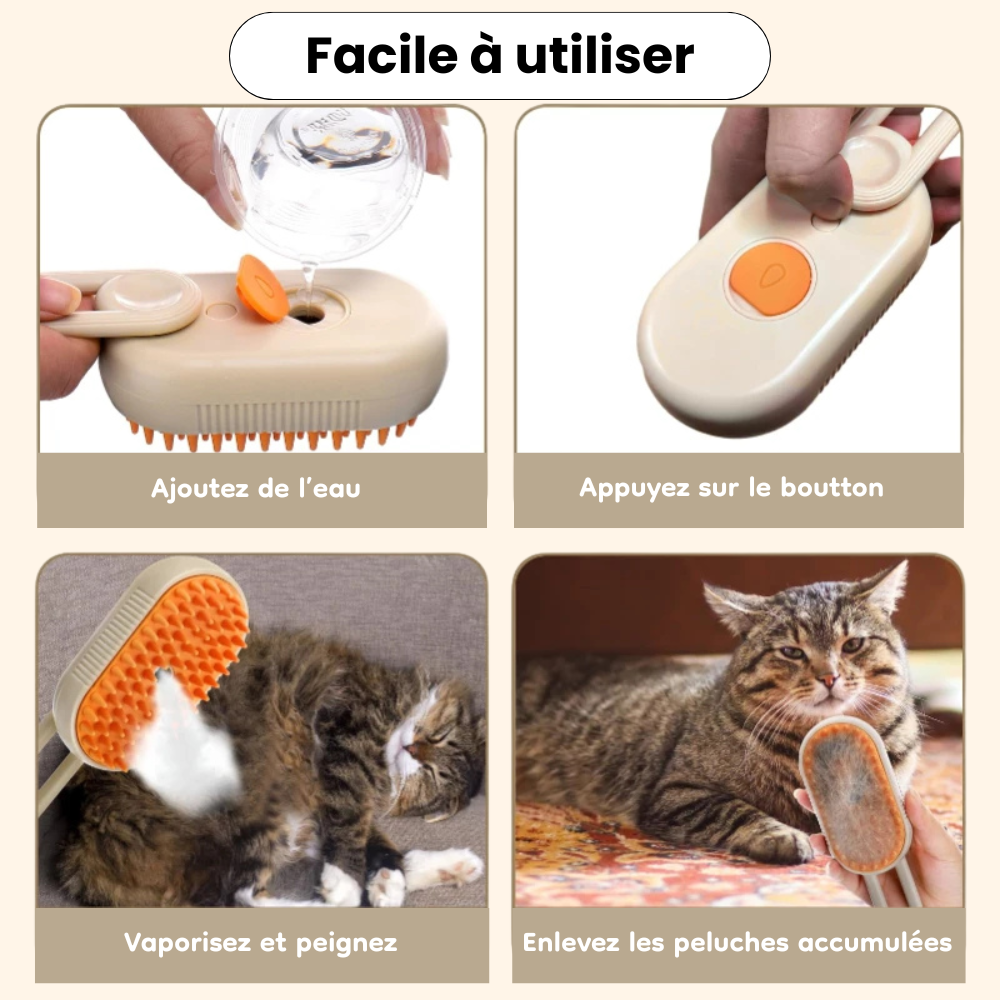 3-in-1 Rechargeable Steam Brush