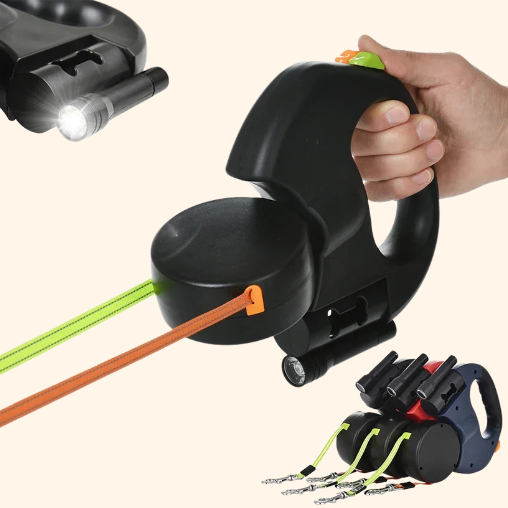 Double Retractable LED Leash