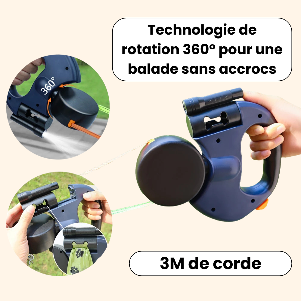 Double Retractable LED Leash